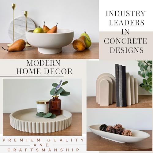 OAKOA Concrete Bowl Decor - Organic Modern Home Decor - Cement Bowl