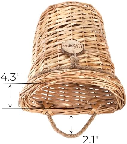 Hiceeden Wicker Hanging Wall Basket, Woven Front Door Flower Basket, Flat Hanging Storage Basket Wall Decor for Home, Garden, Pantry, Farmhouse