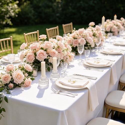 Hosley Set of 12 Glass Taper Candle Holders - Clear Glass Candlestick Holders 2 Inch High for Wedding Centerpieces, Party, Dinner Table, Reiki Meditation, Home Decor