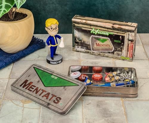 Toynk Fallout Mentats Storage Tin Replica | Metal Trinket Dish Organizer For Jewelry, Accessories, and More
