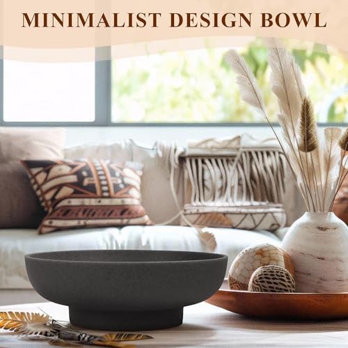 YMXYJM Decorative Resin Bowl, Large Fruit Bowl, Artificial Stone Black