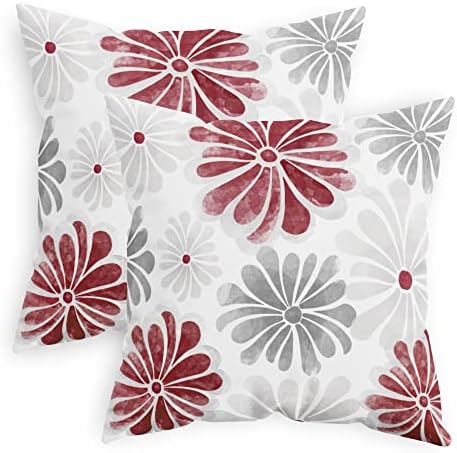 CaliTime Decorative Couch Throw Pillow Covers, 22 X 22 Inches, Burgundy