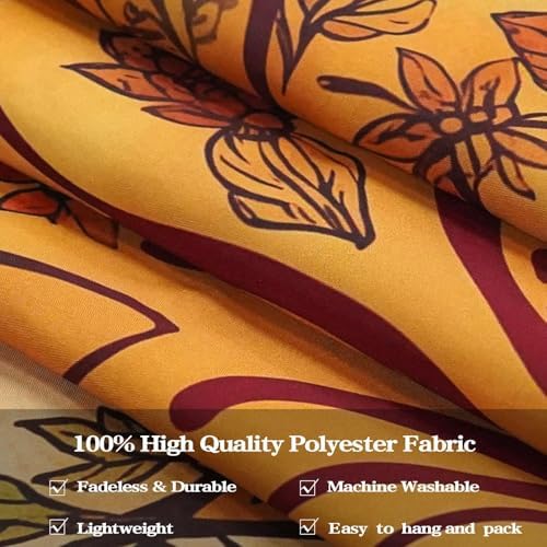 Accnicc Boho Mandala Floral Tapestry Vintage Bohemian Indian Tapestries for Bedroom Aesthetic Retro Orange Yellow Flower Extra Large Tapestry Wall Hanging for Dorm Living Room Decor 90 x 68 Inch