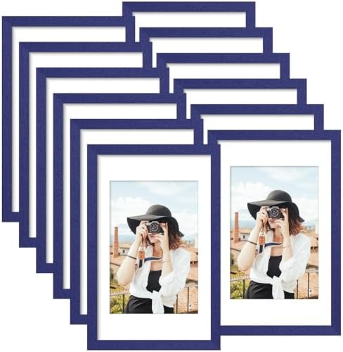 Picrit 11x17 Picture Frame Set of 12, Gallery Wall Frames, Navy Blue