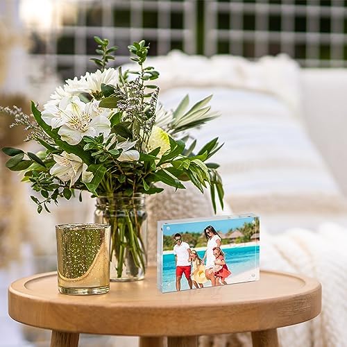 TWING 4x6 Acrylic Frame 30 Pack,24MM Thicker Frameless Clear Picture Frames