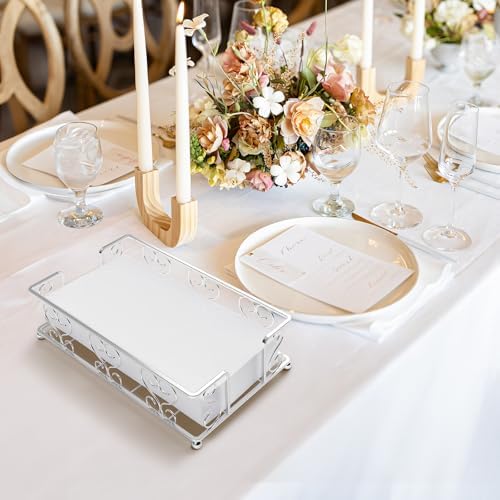 Stainless Steel Napkin Holder for Table, Silver Guest Towel Holder Tray
