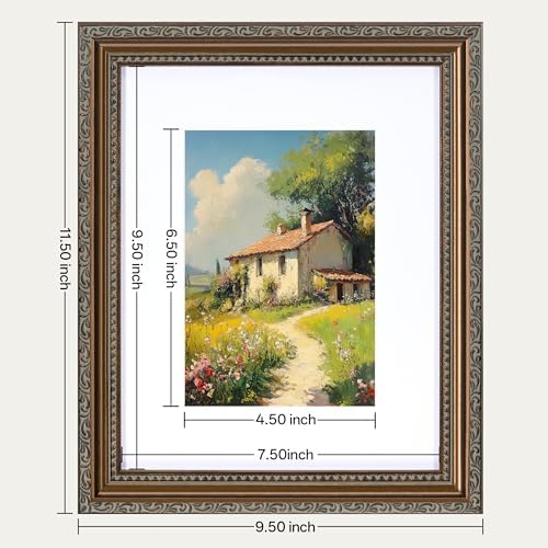 eletecpro 8x10 Vintage Picture Frame, Glass Cover, Bronze, 2-Pack