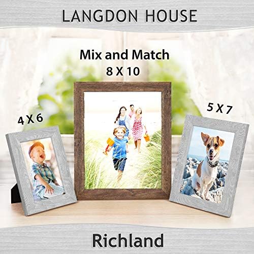 Langdon House 8x10 Picture Frames (Rustic Brown, 6 Pack) Traditional Wood-Like Photo Frames for Any Décor Style, Richland Collection
