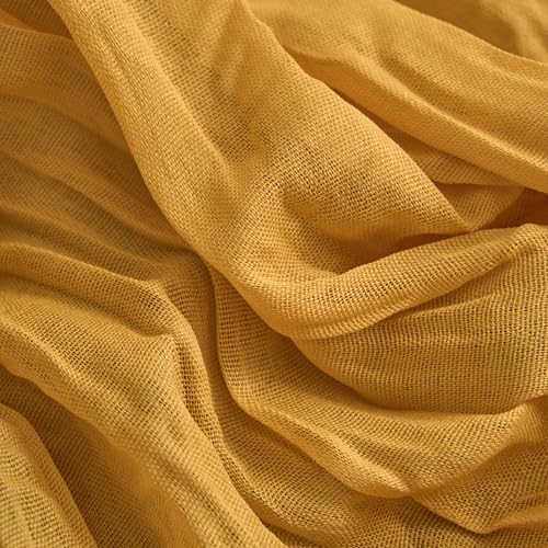 Asee'm 6pcs Gold Yellow Cheesecloth Table Runner Summer 10FT Rustic Gauze