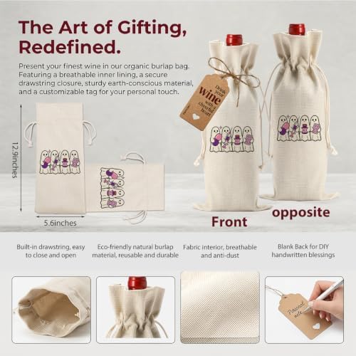 Funny Pharmacist Gifts Cute Ghost Pharmacist RX Wine Bag for Women Men