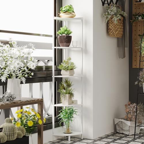 SUNMORY 5 Tier Corner Shelf, 65" Tall Corner Shelves for Living Room Decor
