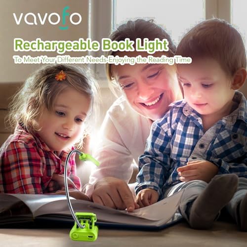 VAVOFO Rechargeable Reading Light, Clip on Book Light for Reading in Bed