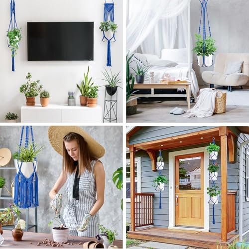 SFENNGPET Macrame Plant Hangers, 6Pack Hanging Planters for Indoor Plants