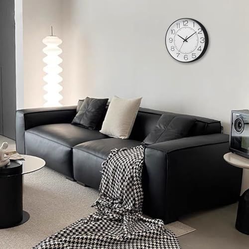 HZDHCLH Modern Wall Clocks Battery Operated,10 inch White Clock for Wall,Silent Small Wall Clock for Living Room Bedroom Kitchen Office Nursery Decor