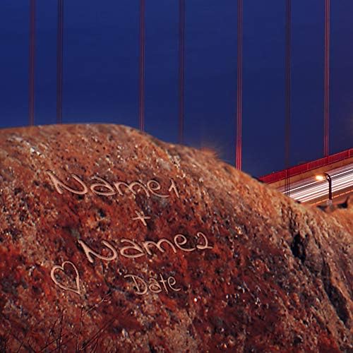 A&T Artwork Golden Gate Bridge Personalized Photo Prints Gift Couple's Names and the Special Date Gift for Anniversary,Valentine's day,Wedding. 14x11 inches & D-Mats UNFRAMED