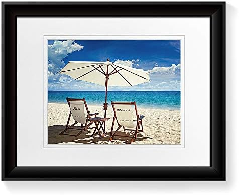 A&T ARTWORK Forever Love Personalized Photo Prints Gift Couple's Names and the Special Date Gift for Anniversary,Valentine's day,Wedding 14x11 inches & D-Mats UNFRAMED
