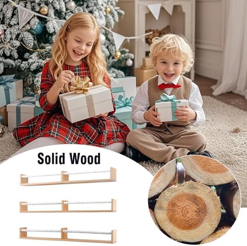 birola Nursery Bookshelf,Set of 3 White Wood Floating Bookshelf for Kids,Nursery Shelves for Wall,Bathroom Decor, Kitchen Spice Rack (White 3)