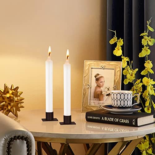 GUTE Taper Candle Holder Matte Black Iron Candlestick Decor Farmhouse 8Pcs