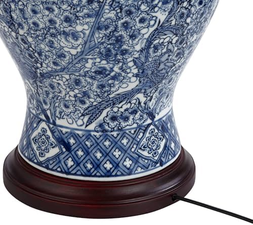 Shonna 27" Tall Table Lamp USB Dimmer Blue White Porcelain Jar Traditional