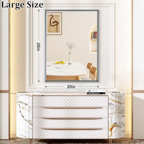AAZZKANG Rectangle Metal Framed Mirrors 28"x20" for Wall Modern Hanging Mirror with Aluminum Frame for Bathroom Bedroom Living Room Entryway Home Decor