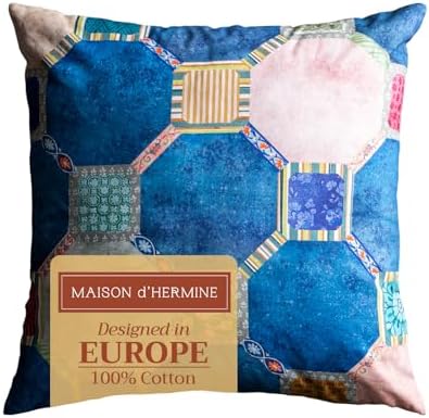 Maison d' Hermine Throw Pillow Covers 100% Cotton (18" x 18" - Pack of 1)