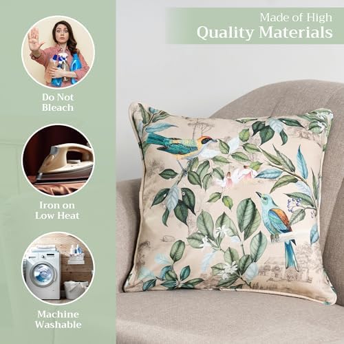 Maison d' Hermine Throw Pillow Covers 100% Cotton (18" x 18" - Pack of 1)