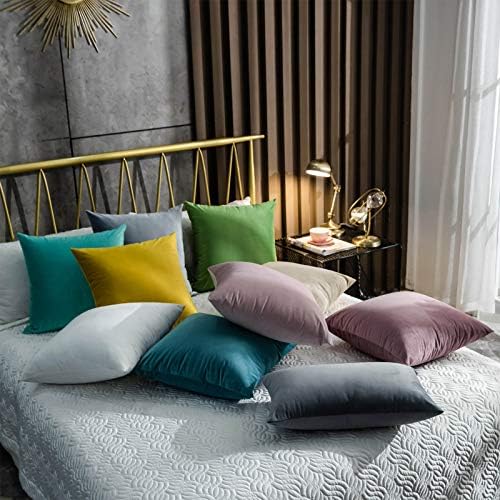 JUSPURBET Decorative Velvet Throw Pillow Covers 18x18 Set of 2,Teal Green