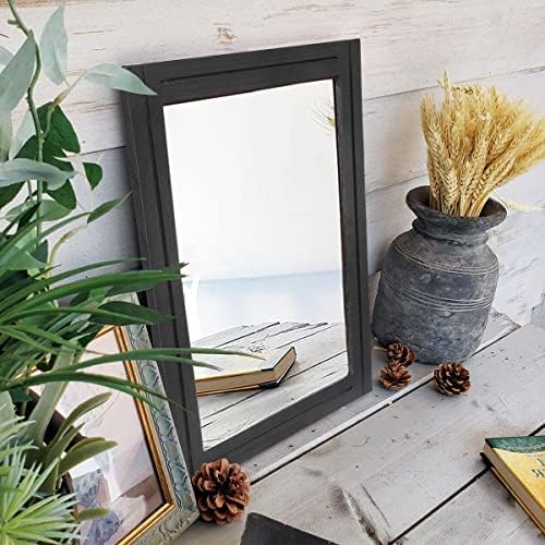 AAZZKANG Black Mirrors for Wall Rectangle Wood Framed Hanging Mirror | Decorative for Bedroom Living Room Bathroom Home Entryway