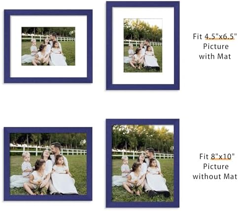 Picrit 8x10 Picture Frame Set of 12, Gallery Wall Frames, Navy Blue