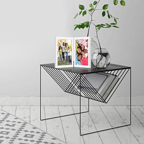 Americanflat Hinged 8x10 Picture Frame with Shatter-Resistant Glass - Double Picture Frames with Engineered Wood - Signature Collection - Photo Frame for Tabletop Display - White