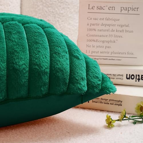 All Smiles Dark Green Christmas Throw Pillow Covers 20x20 Set of 2