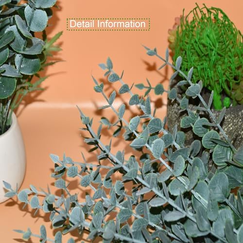 96 Pcs Eucalyptus Stems Faux Greenery Leaves Bulk Artificial Eucalyptus Stems with 15inch for branchs Decor Wedding Bouquet Centerpiece Home Decoration