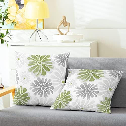 CaliTime Decorative Couch Throw Pillow Covers, 18 X 18 Inches, Sage Green