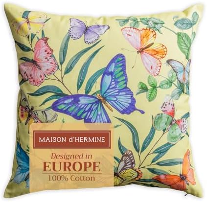 Maison d' Hermine Throw Pillow Covers 100% Cotton (18" x 18" - Pack of 1)