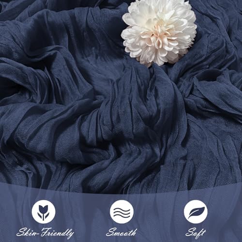 15 Pack Navy Blue Cheesecloth Table Runner 17 x 108 inch Cheese Cloth Table Runners 9ft Blue Table Runner Rustic Romantic Sheer Gauze Runner for Wedding Party Baby Shower Table Decoration