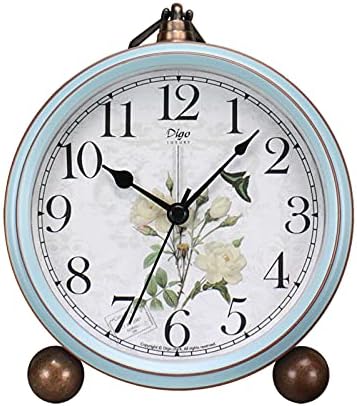 Maxspace 5.2in Desk Clock, Retro Silent Analog Clock Non-Ticking & Battery Operated with Quartz Movement,Clock Decor for Bedroom Living Room