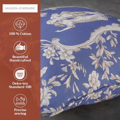 Maison d' Hermine Throw Pillow Covers 100% Cotton (20" x 20" - Pack of 1)