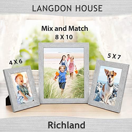 Langdon House 4x6 Picture Frames (Ash Gray, 6 Pack) Woodgrain Style, Richland Collection