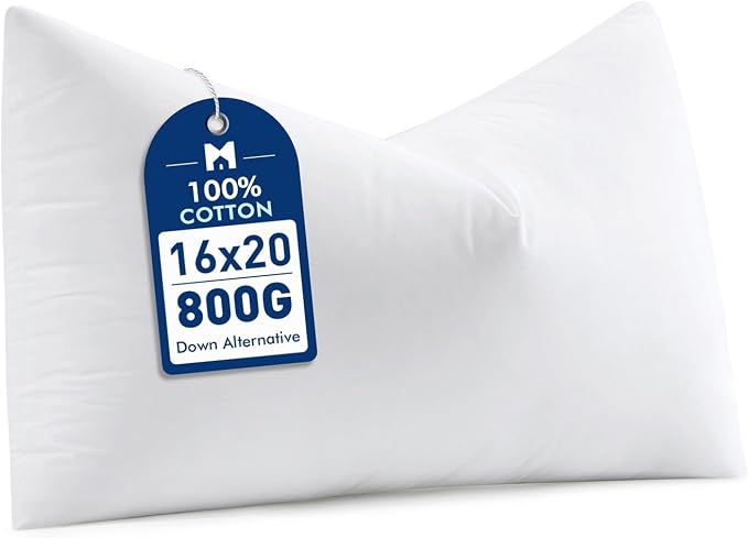 MIULEE 16x20 Down Alternative Pillow Insert, Soft Throw Pillow for Sofa Bed | Fluffy and Firm Pillow, for Couch Bed Sofa