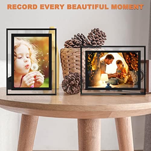 8x10 Picture Frames Set of 2, Black Glass Photo Frame, Only for Tabletop Display, Gift Picture Frame, Horizontally or Vertically (8x10, Black)