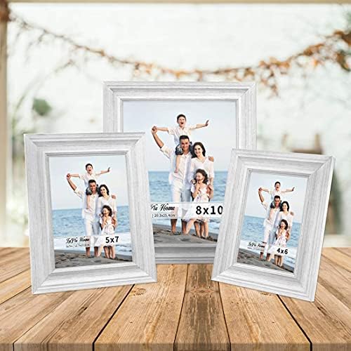 LaVie Home 4x6 Picture Frames (1 Pack, Distressed White) Rustic Photo Frame Set with High Definition Glass for Wall Mount & Table Top Display