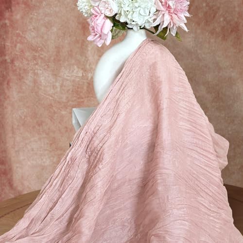 FEXIA 4Pcs Dusty Pink Cheesecloth Table Runner Wedding Bridal Shower Decor