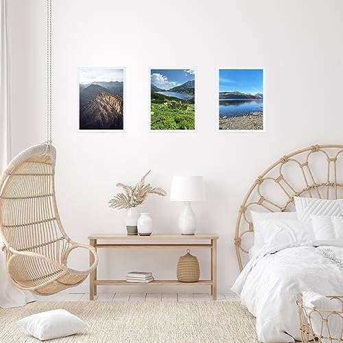 JCJMY 10x15 White Picture Frame Set of 6, Horizontal and Vertical Formats for Wall Hanging, 10 x 15 Wall Gallery Poster Photo Frames with Shatter Resistant Plexiglass, 6 Pack, White