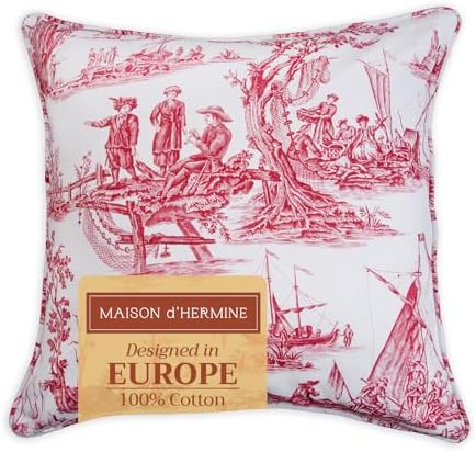 Maison d' Hermine Throw Pillow Covers 100% Cotton (18" x 18" - Pack of 1)