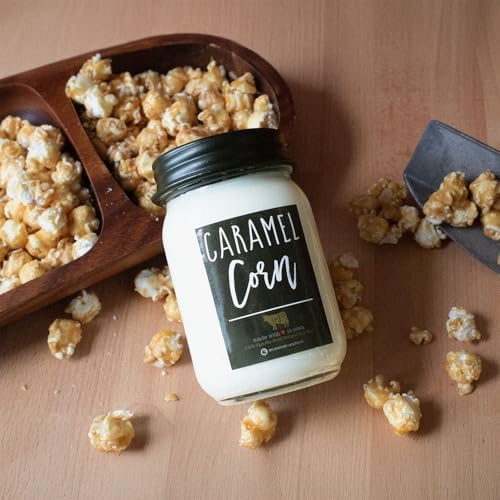 Milkhouse Caramel Corn Soy Candle, 13 oz Mason Jar, 70+ Hr Burn