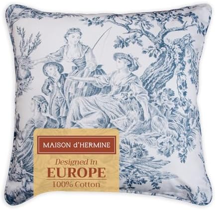 Maison d' Hermine Throw Pillow Covers 100% Cotton (18" x 18" - Pack of 1)