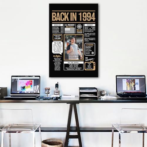 Personalized 31st Birthday Party Decorations Men, Women, Him, Her - Custom Gifts Idea For 31 Years Old, Back In The Year You Born Newspaper For 31st Birthday Poster No Frame Black Gold