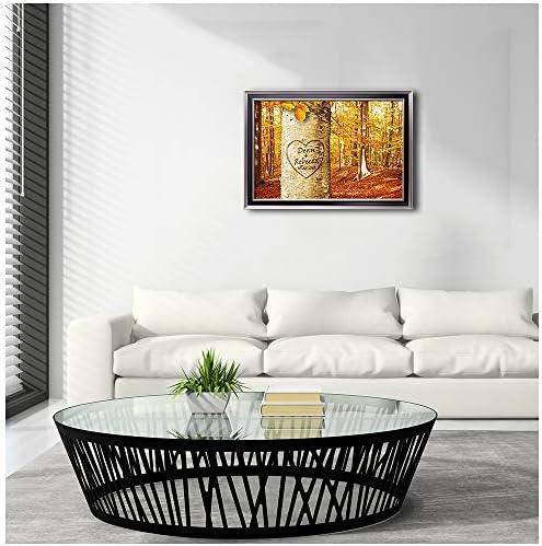 Love Growing Personalized Framed Arts Gift Couple's Names and the Date Gift for Anniversary,Valentine's day,Wedding.With Different Frame Styles Framed Size:33 5/8x23 5/8 inches