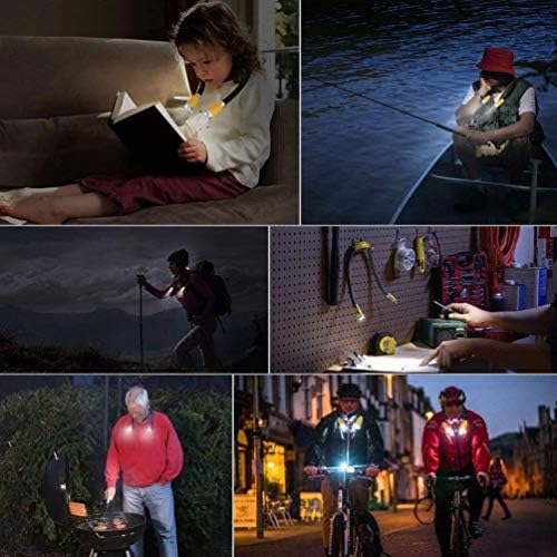 Rechargeable 4 LED Book Light Bright Neck Hug Light, Reading Lights for Reading in Bed, 3 Brightness Levels, Flexible Soft Rubber Arms, Perfect for Bookworms,Knitting,Comping,Crafts