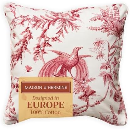 Maison d' Hermine Throw Pillow Covers 100% Cotton (20" x 20" - Pack of 1)